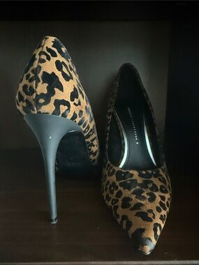 Leopard Print Pointed Toe Stiletto Pumps - Women